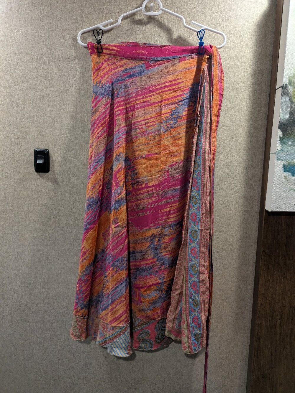 Darn Good Yarn Silk Sari Wrap Skirt | Reversible | Boho | Pink